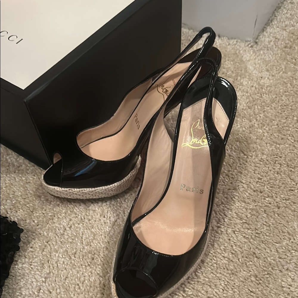 Christian Louboutin Black Espadrille Elegance